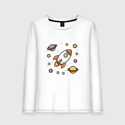 Женский лонгслив Ракета to the moon