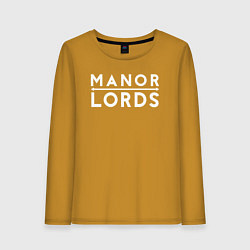 Лонгслив хлопковый женский Manor lords logo, цвет: горчичный