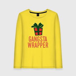 Лонгслив хлопковый женский Gangsta wrapper, цвет: желтый