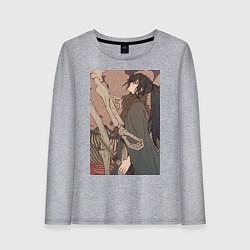 Лонгслив хлопковый женский Усянь Вэй с катаной, цвет: меланж