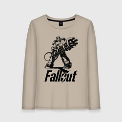 Лонгслив хлопковый женский Фоллаут - силовая броня, цвет: миндальный