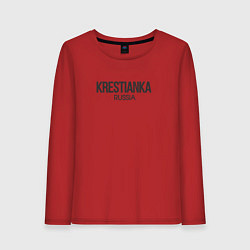 Лонгслив хлопковый женский Krestianka - крестьянка, цвет: красный