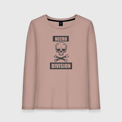 Лонгслив хлопковый женский Некруха культ, цвет: пыльно-розовый