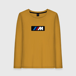 Лонгслив хлопковый женский BMW logo sport steel, цвет: горчичный