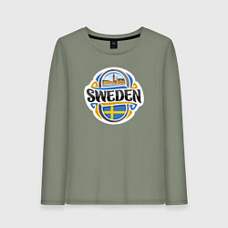 Лонгслив хлопковый женский Sweden, цвет: авокадо