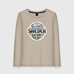 Лонгслив хлопковый женский Sweden, цвет: миндальный