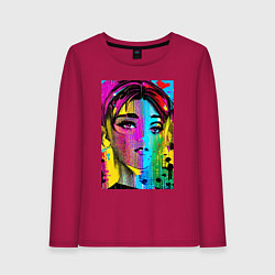 Женский лонгслив Портрет девушки - нейросеть