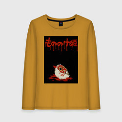 Лонгслив хлопковый женский Принцесса Мононоке маска Сан, цвет: горчичный