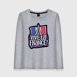 Лонгслив хлопковый женский Viva la France, цвет: меланж