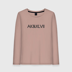 Лонгслив хлопковый женский Ак XLVII, цвет: пыльно-розовый