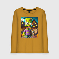 Женский лонгслив Зомби Барт Симпсон - нейросеть