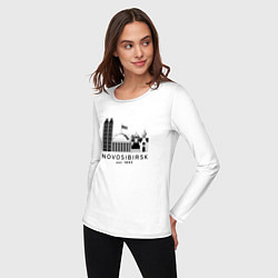 Лонгслив хлопковый женский Новосибирск 1893, цвет: белый — фото 2