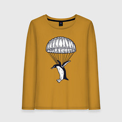 Женский лонгслив Пингвин парашютист