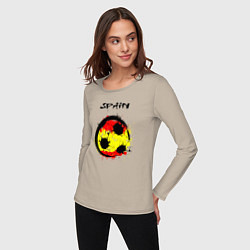 Лонгслив хлопковый женский Football Spain, цвет: миндальный — фото 2