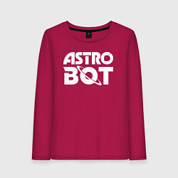 Лонгслив хлопковый женский Astro bot logo, цвет: маджента