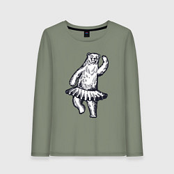 Женский лонгслив Мишка балерина