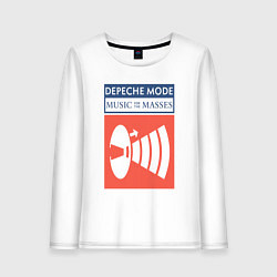 Лонгслив хлопковый женский Depeche Mode - Music for the masses merch, цвет: белый