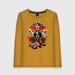 Лонгслив хлопковый женский Король и Шут панк рок, цвет: горчичный