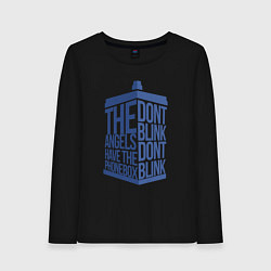 Лонгслив хлопковый женский Angels phonebox, цвет: черный