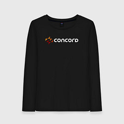 Лонгслив хлопковый женский Concord logo game, цвет: черный