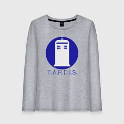 Лонгслив хлопковый женский Blue tardis, цвет: меланж