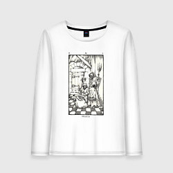 Лонгслив хлопковый женский Девятые врата In vain Люцифер LCF, цвет: белый