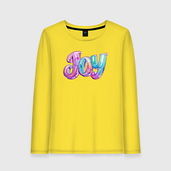 Лонгслив хлопковый женский Яркая радость, цвет: желтый