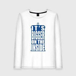 Лонгслив хлопковый женский Its bigger on the inside, цвет: белый