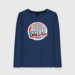 Лонгслив хлопковый женский Dallas - USA, цвет: тёмно-синий