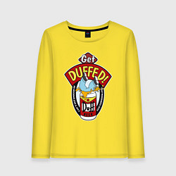 Лонгслив хлопковый женский Duff beer with Homer, цвет: желтый