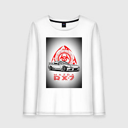 Лонгслив хлопковый женский Mazda rx-7 автомобиль, цвет: белый