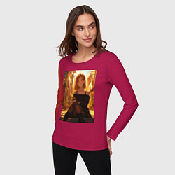 Лонгслив хлопковый женский Магическая битва Нобара Кугисаки арт, цвет: маджента — фото 2