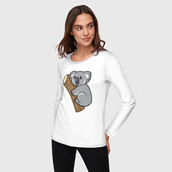 Лонгслив хлопковый женский Koala, цвет: белый — фото 2