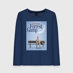Лонгслив хлопковый женский Forrest Gump - Tom is on the bench, цвет: тёмно-синий