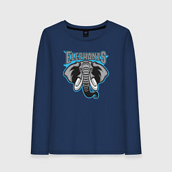 Лонгслив хлопковый женский Elephants team, цвет: тёмно-синий