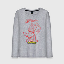 Лонгслив хлопковый женский Моя геройская академия Такаями, цвет: меланж