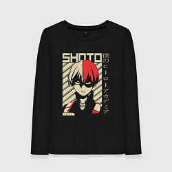 Лонгслив хлопковый женский Моя геройская академия Shoto, цвет: черный