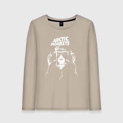 Лонгслив хлопковый женский Arctic monkeys group, цвет: миндальный