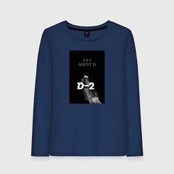 Лонгслив хлопковый женский Мин Юнги D2, цвет: тёмно-синий