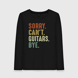 Лонгслив хлопковый женский Извини не могу гитары пока, цвет: черный