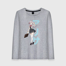 Лонгслив хлопковый женский Алиса Михайловна - Аля иногда кокетничает со мной, цвет: меланж