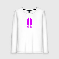 Лонгслив хлопковый женский BTS - Army, цвет: белый