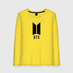 Лонгслив хлопковый женский BTS знак, цвет: желтый