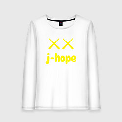 Лонгслив хлопковый женский BTS j-hope, цвет: белый