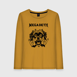 Лонгслив хлопковый женский Megadeth - rock dog, цвет: горчичный