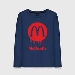 Лонгслив хлопковый женский Mcdeath, цвет: тёмно-синий