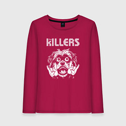 Лонгслив хлопковый женский The Killers rock dog, цвет: маджента