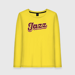Лонгслив хлопковый женский Джаз вайб, цвет: желтый