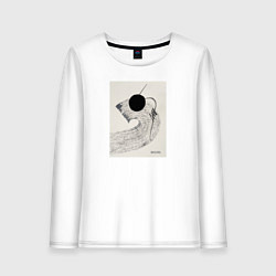 Лонгслив хлопковый женский Абстрактная картина Perfectly Enough, цвет: белый