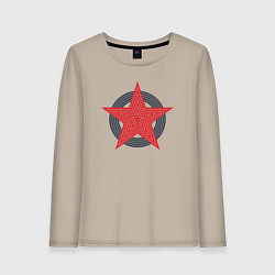 Лонгслив хлопковый женский Red star symbol, цвет: миндальный